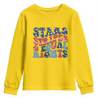 Stars Stripes And Equal Rights Youth Sweatshirt Groovy Retro 4th Of July - Wonder Print Shop