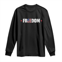 Patriotic Long Sleeve Shirt Freedom American Flag 4th of July - Wonder Print Shop