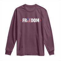 Patriotic Long Sleeve Shirt Freedom American Flag 4th of July - Wonder Print Shop