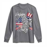 Happy 4th Of July Long Sleeve Shirt Patriotic American Flag USA - Wonder Print Shop