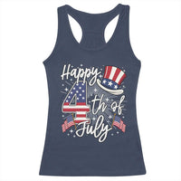 Happy 4th Of July Racerback Tank Top Patriotic American Flag USA - Wonder Print Shop