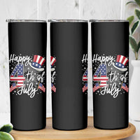 Happy 4th Of July Skinny Tumbler Patriotic American Flag USA - Wonder Print Shop