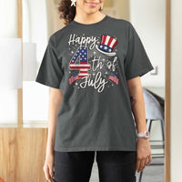 Happy 4th Of July T Shirt For Women Patriotic American Flag USA - Wonder Print Shop