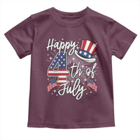 Happy 4th Of July Toddler T Shirt Patriotic American Flag USA - Wonder Print Shop