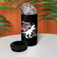 Dinosaur Happy 4th of July 4 in 1 Can Cooler Tumbler Patriotic American Flag USA - Wonder Print Shop