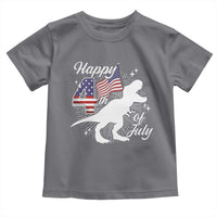 Dinosaur Happy 4th of July Toddler T Shirt Patriotic American Flag USA - Wonder Print Shop