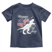 Dinosaur Happy 4th of July Toddler T Shirt Patriotic American Flag USA - Wonder Print Shop