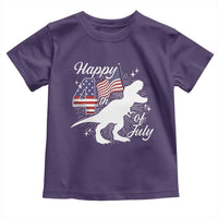 Dinosaur Happy 4th of July Toddler T Shirt Patriotic American Flag USA - Wonder Print Shop