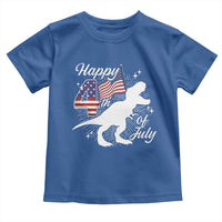Dinosaur Happy 4th of July Toddler T Shirt Patriotic American Flag USA - Wonder Print Shop