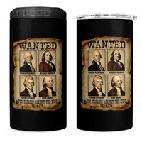 Wanted Treason Founding Fathers 1776 4 in 1 Can Cooler Tumbler 4th Of July Independence Day - Wonder Print Shop