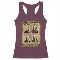 Wanted Treason Founding Fathers 1776 Racerback Tank Top 4th Of July Independence Day - Wonder Print Shop