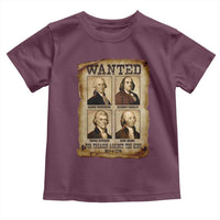Wanted Treason Founding Fathers 1776 Toddler T Shirt 4th Of July Independence Day - Wonder Print Shop