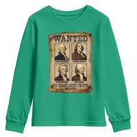 Wanted Treason Founding Fathers 1776 Youth Sweatshirt 4th Of July Independence Day - Wonder Print Shop
