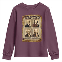 Wanted Treason Founding Fathers 1776 Youth Sweatshirt 4th Of July Independence Day - Wonder Print Shop