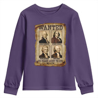 Wanted Treason Founding Fathers 1776 Youth Sweatshirt 4th Of July Independence Day - Wonder Print Shop