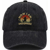 Retro Now I Am Unstoppable Washed Cotton Baseball Cap Funny Dinosaur Dino Gifts Vintage