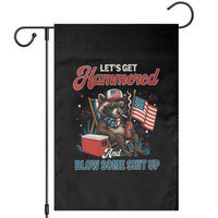 Lets Get Hammered and Blow Some Shit Up Garden Flag Raccoon 4th Of July America - Wonder Print Shop