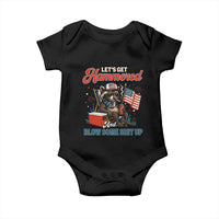 Lets Get Hammered and Blow Some Shit Up Baby Onesie Raccoon 4th Of July America - Wonder Print Shop