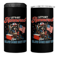 Lets Get Hammered and Blow Some Shit Up 4 in 1 Can Cooler Tumbler Raccoon 4th Of July America - Wonder Print Shop