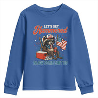 Lets Get Hammered and Blow Some Shit Up Youth Sweatshirt Raccoon 4th Of July America - Wonder Print Shop