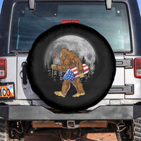Patriotic Bigfoot 4th of July Spare Tire Cover American Flag Merica Fireworks Sasquatch Moon - Wonder Print Shop