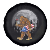 Patriotic Bigfoot 4th of July Spare Tire Cover American Flag Merica Fireworks Sasquatch Moon - Wonder Print Shop