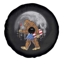 Patriotic Bigfoot 4th of July Spare Tire Cover American Flag Merica Fireworks Sasquatch Moon - Wonder Print Shop