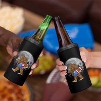 Patriotic Bigfoot 4th of July 4 in 1 Can Cooler Tumbler American Flag Merica Fireworks Sasquatch Moon - Wonder Print Shop