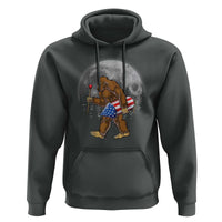 Patriotic Bigfoot 4th of July Hoodie American Flag Merica Fireworks Sasquatch Moon - Wonder Print Shop