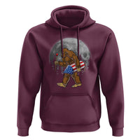 Patriotic Bigfoot 4th of July Hoodie American Flag Merica Fireworks Sasquatch Moon - Wonder Print Shop