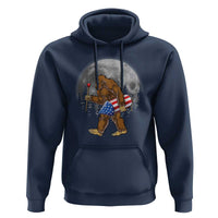 Patriotic Bigfoot 4th of July Hoodie American Flag Merica Fireworks Sasquatch Moon - Wonder Print Shop