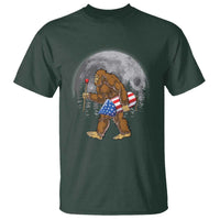 Patriotic Bigfoot 4th of July T Shirt American Flag Merica Fireworks Sasquatch Moon - Wonder Print Shop