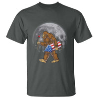 Patriotic Bigfoot 4th of July T Shirt American Flag Merica Fireworks Sasquatch Moon - Wonder Print Shop