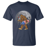 Patriotic Bigfoot 4th of July T Shirt American Flag Merica Fireworks Sasquatch Moon - Wonder Print Shop