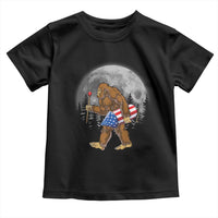 Patriotic Bigfoot 4th of July Toddler T Shirt American Flag Merica Fireworks Sasquatch Moon - Wonder Print Shop