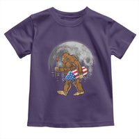 Patriotic Bigfoot 4th of July Toddler T Shirt American Flag Merica Fireworks Sasquatch Moon - Wonder Print Shop