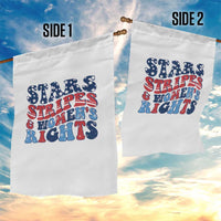 Stars Stripes And Women Rights Garden Flag Groovy Retro 4th Of July - Wonder Print Shop
