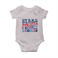 Stars Stripes And Women Rights Baby Onesie Groovy Retro 4th Of July - Wonder Print Shop
