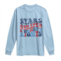 Stars Stripes And Women Rights Long Sleeve Shirt Groovy Retro 4th Of July - Wonder Print Shop