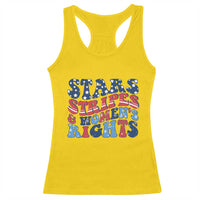 Stars Stripes And Women Rights Racerback Tank Top Groovy Retro 4th Of July - Wonder Print Shop