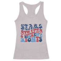 Stars Stripes And Women Rights Racerback Tank Top Groovy Retro 4th Of July - Wonder Print Shop