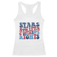 Stars Stripes And Women Rights Racerback Tank Top Groovy Retro 4th Of July - Wonder Print Shop