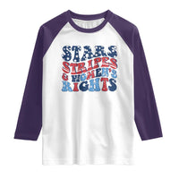 Stars Stripes And Women Rights Raglan Shirt Groovy Retro 4th Of July - Wonder Print Shop
