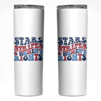 Stars Stripes And Women Rights Skinny Tumbler Groovy Retro 4th Of July - Wonder Print Shop