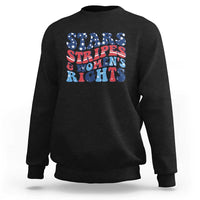 Stars Stripes And Women Rights Sweatshirt Groovy Retro 4th Of July - Wonder Print Shop