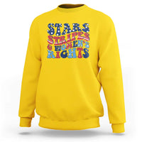 Stars Stripes And Women Rights Sweatshirt Groovy Retro 4th Of July - Wonder Print Shop