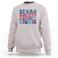 Stars Stripes And Women Rights Sweatshirt Groovy Retro 4th Of July - Wonder Print Shop