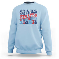 Stars Stripes And Women Rights Sweatshirt Groovy Retro 4th Of July - Wonder Print Shop