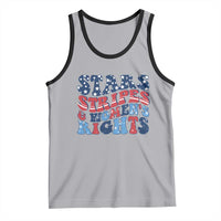 Stars Stripes And Women Rights Tank Top Groovy Retro 4th Of July - Wonder Print Shop