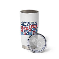 Stars Stripes And Women Rights Tumbler Cup Groovy Retro 4th Of July - Wonder Print Shop